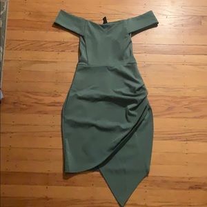Green Off the Shoulder Dress